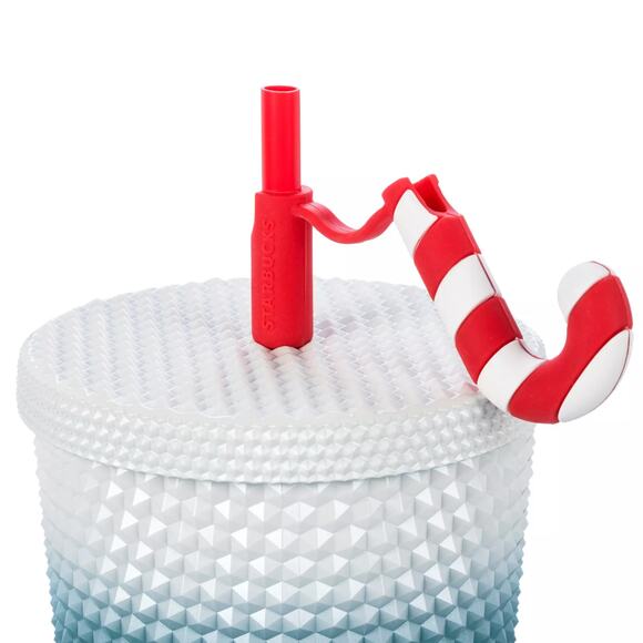 Disney Disneyland Starbucks Limited Edition Holiday Tumbler Candy Cane Straw NWT - Picture 5 of 8
